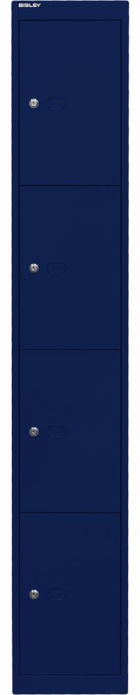 Bisley Schließfachschrank Office, 1 Abteil, 4 Fächer, T 305 mm, Farbe oxfordblau Bild 1