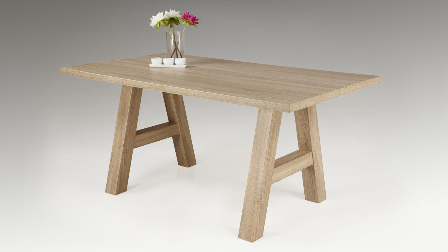 Esstisch ALMAT Tisch mit Stollen in A-Form Sonoma Eiche Bild 1