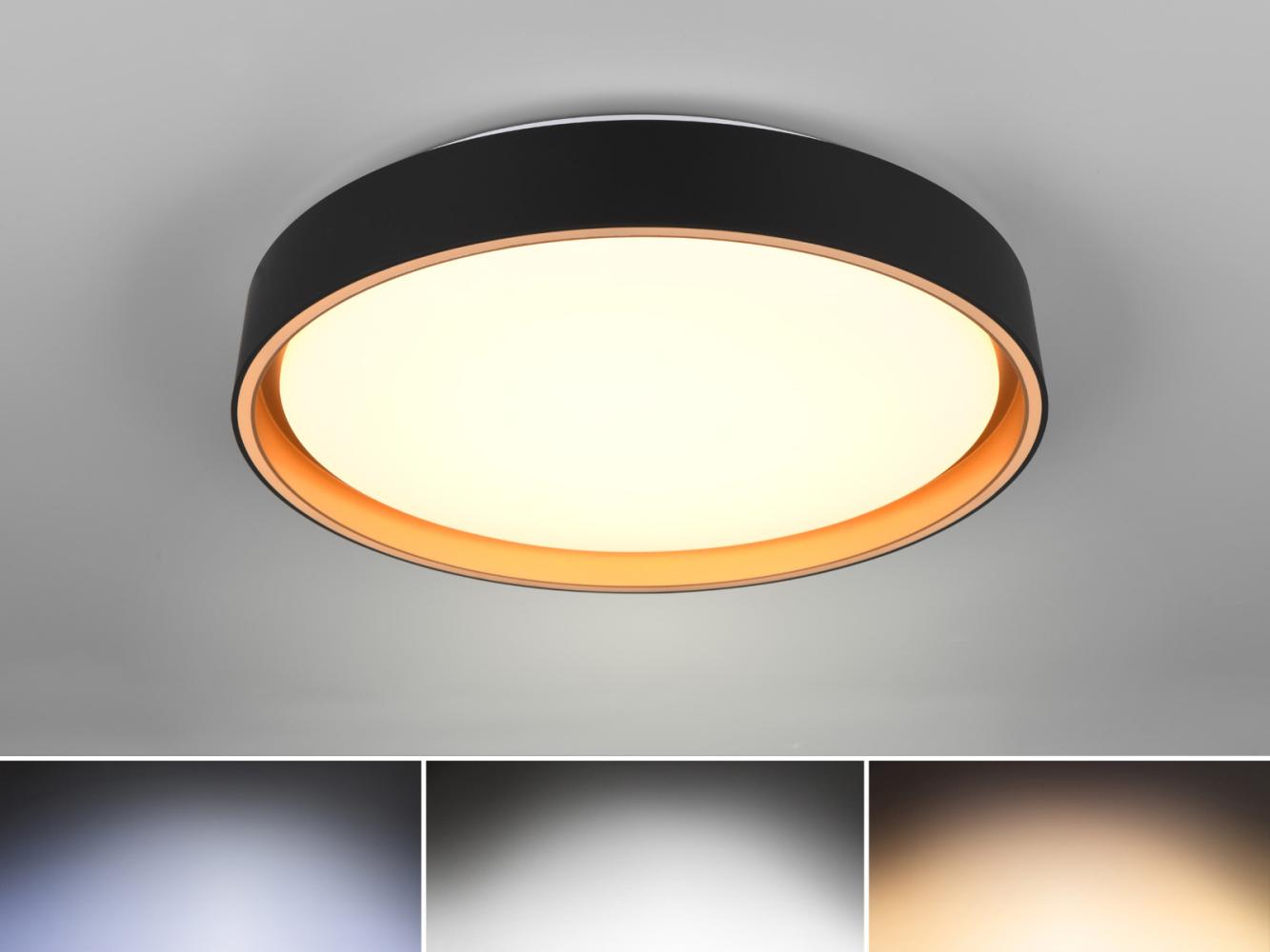 LED Deckenleuchte FELIS Schwarz/Gold dimmbar Lichtfarbe einstellbar -Ø40cm Bild 1