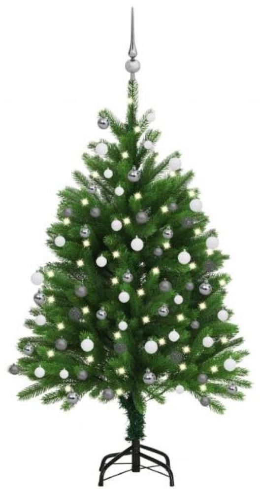 vidaXL Künstlicher Weihnachtsbaum mit LEDs & Kugeln 120 cm Grün, Mit Beleuchtung [3077725] Bild 1