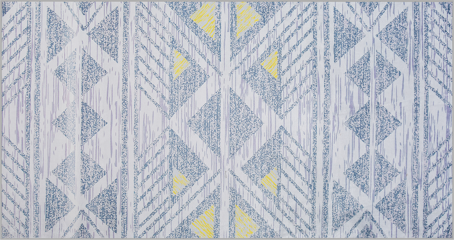 Teppich grau-gelb geometrisches Muster 80 x 150 cm KARGI Bild 1