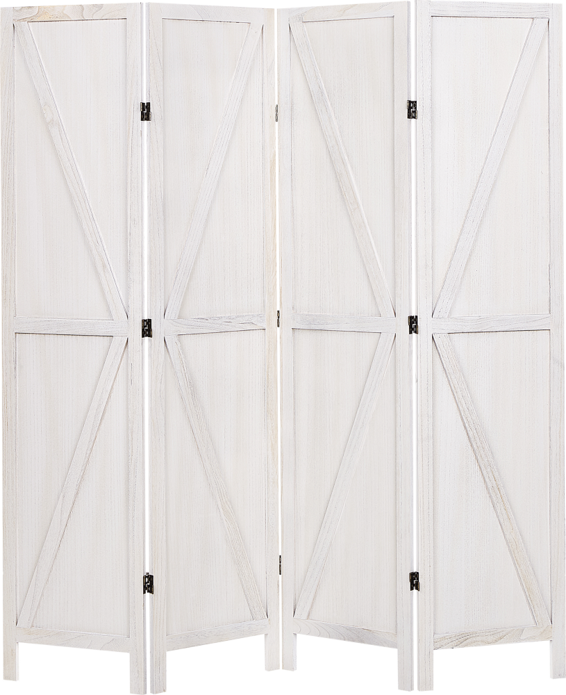 Raumteiler aus Holz 4-teilig weiß faltbar 170 x 163 cm RIDANNA Bild 1