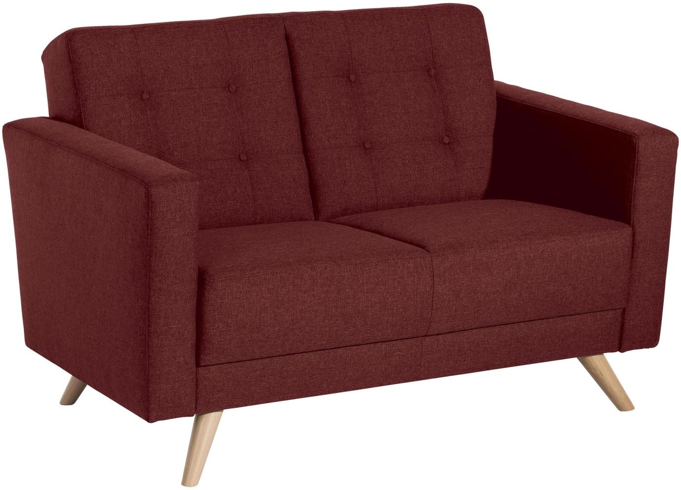 Sofa 2-Sitzer Karisa Bezug Flachgewebe Buche natur / rot 21925 Bild 1