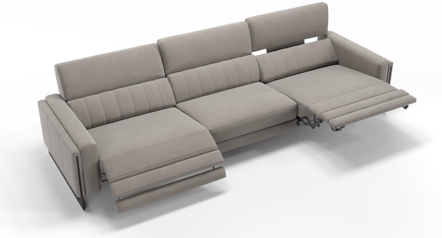 Sofanella 3-Sitzer MARA Stoffsofa XXL Couch in Hellgrau XL: 324 Breite x 101 Tiefe Bild 1