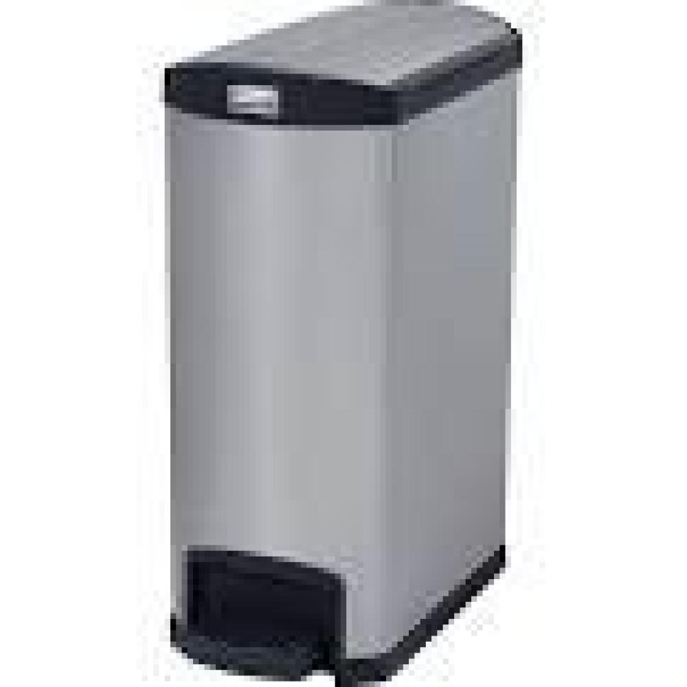 Rubbermaid Commercial Products Slim Jim 1901992 50 Litre Front Step Step-On Stainless Steel Wastebasket - Black Bild 1