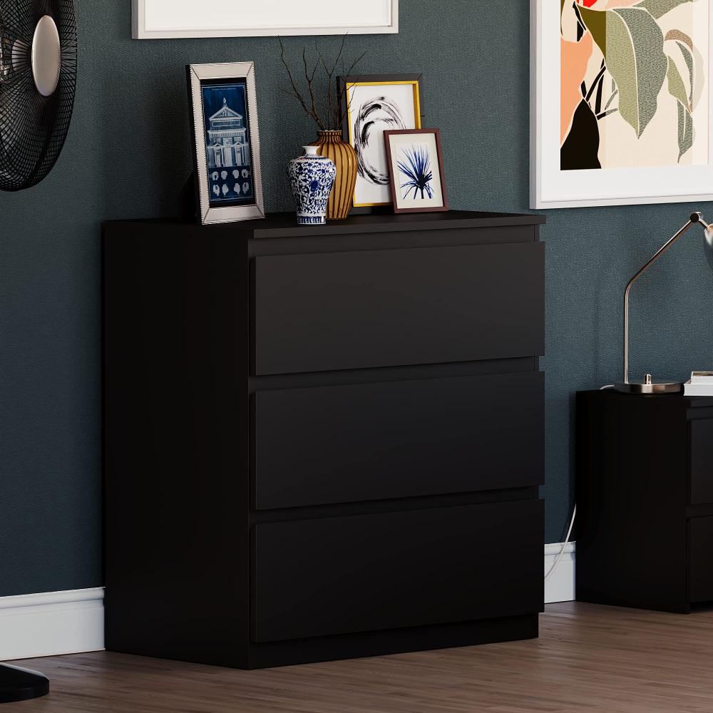 Vida Designs Kommode Denver, Schwarz, 3 Drawer Bild 1