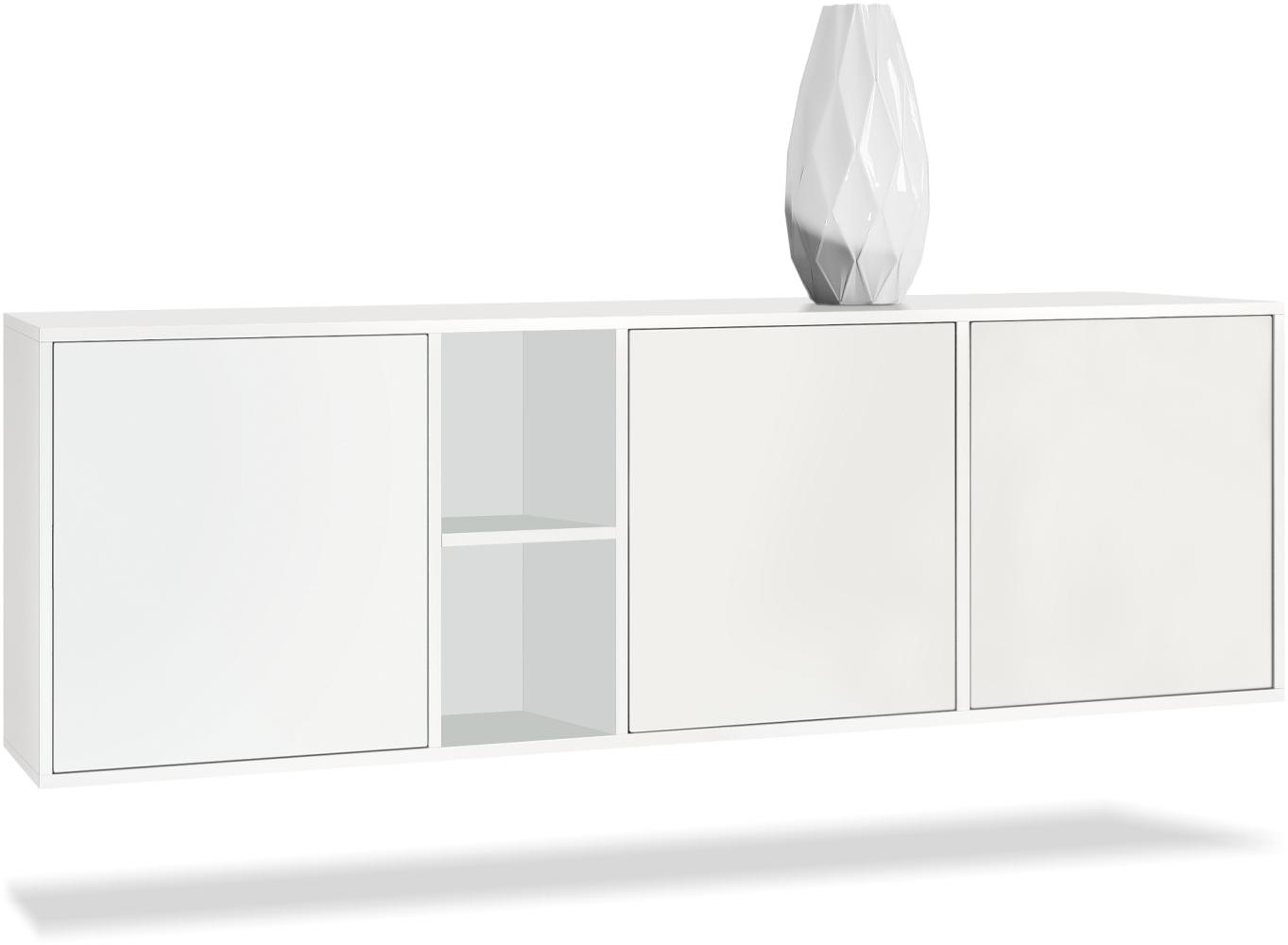 Vladon Kommode Cuba - Weiß matt/Weiß matt - Modernes Sideboard für Ihr Wohnbereich - (BxHxT) 182x53x35 cm Bild 1