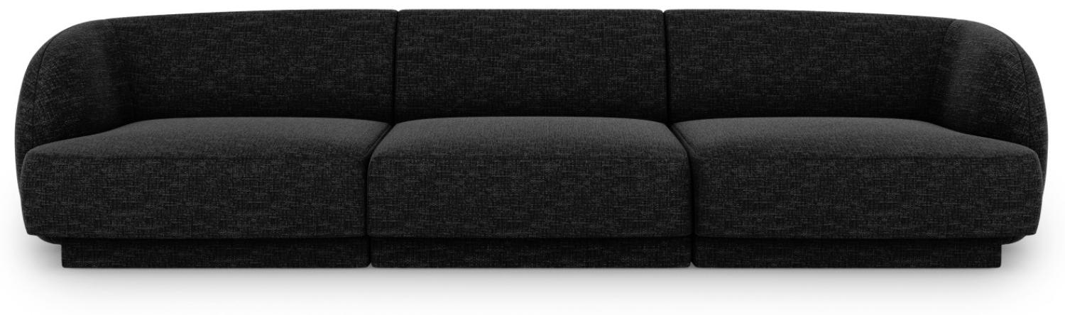 Micadoni 3-Sitzer Sofa Miley | Bezug Black | Beinfarbe Black Plastic Bild 1