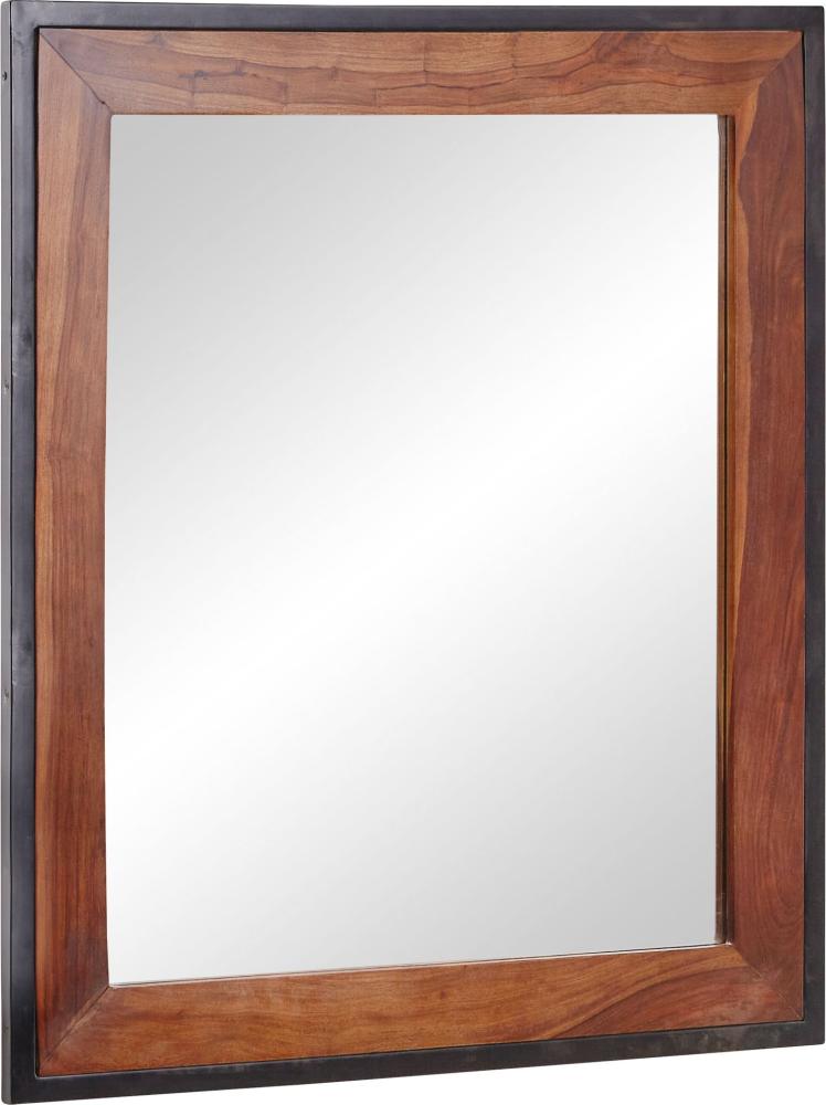 Badezimmerspiegel Sheesham Massivholz 86x102x2,5 cm Design Wandspiegel | Moderner Hängespiegel Badspiegel Groß | Spiegel Bad Wand Modern Bild 1