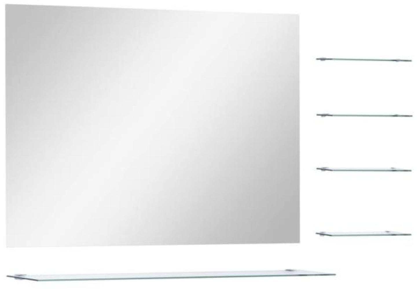 vidaXL Wandspiegel mit 5 Ablagen Silbern 80×60 cm Bild 1