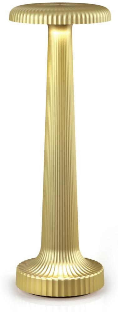 NEOZ kabellose Akku-Tischleuchte Tall POPPY UNO LED-Lampe dimmbar 1 Watt 27x9,4 cm Satin Messing Bild 1
