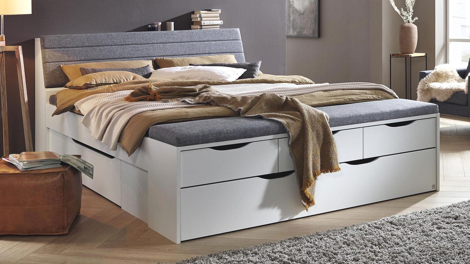 'Scala XL' Doppelbett in Alpinweiß Dekor inkl. Bettschubkästen, 180 x 200 cm Bild 1
