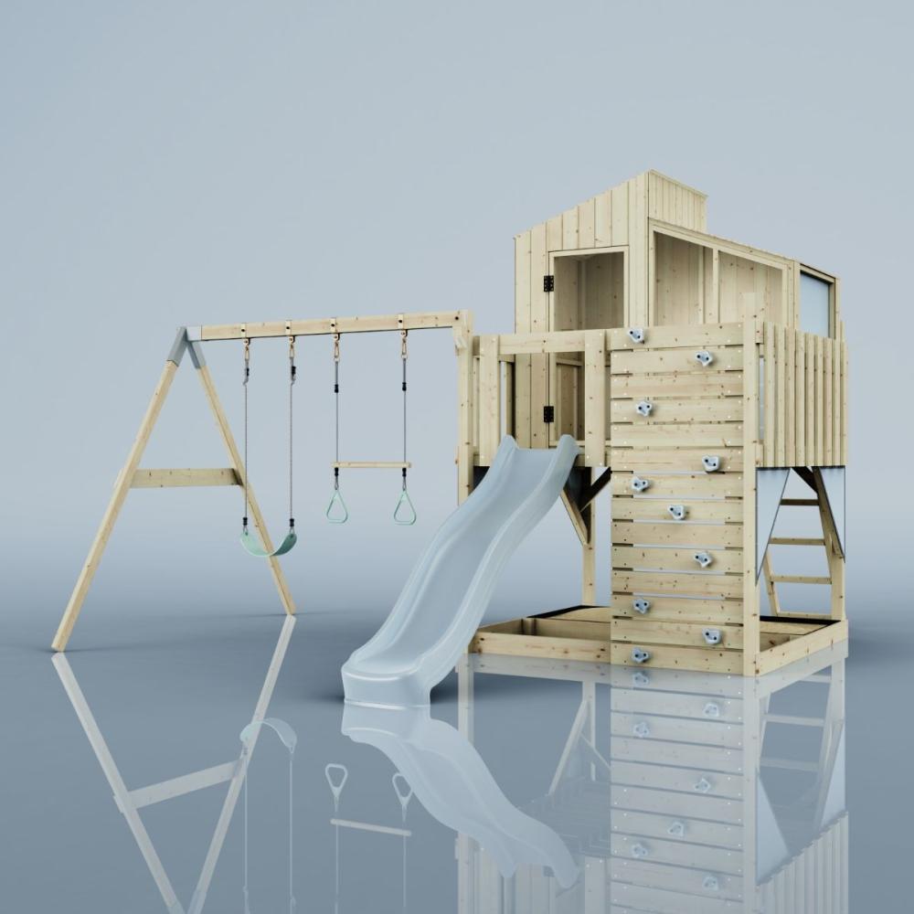 PolarPlay Spielturm Bosse aus Holz in Blau Bild 1