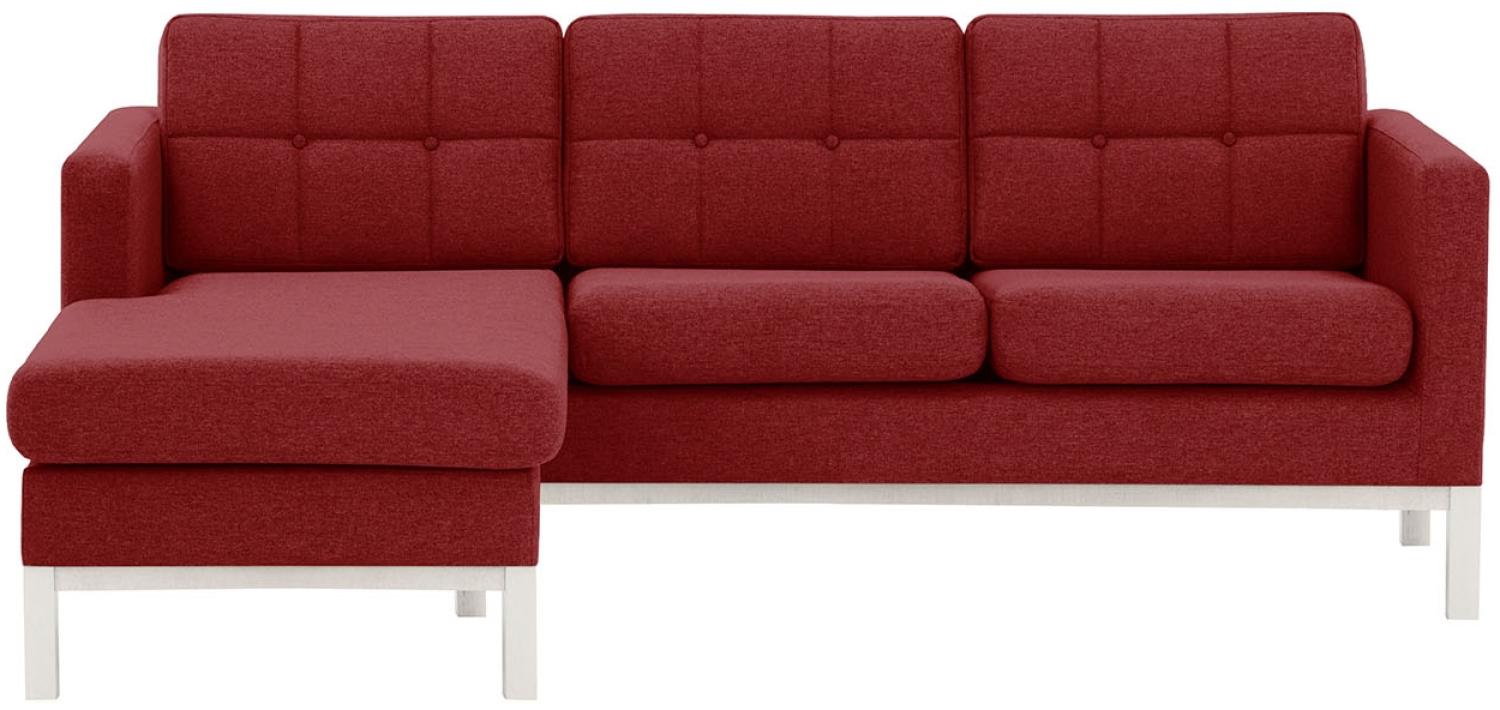 SLF24 - Linksseitiges Sofa Normann - burgund - Malmo 63, Farbe der beine: weiß Bild 1