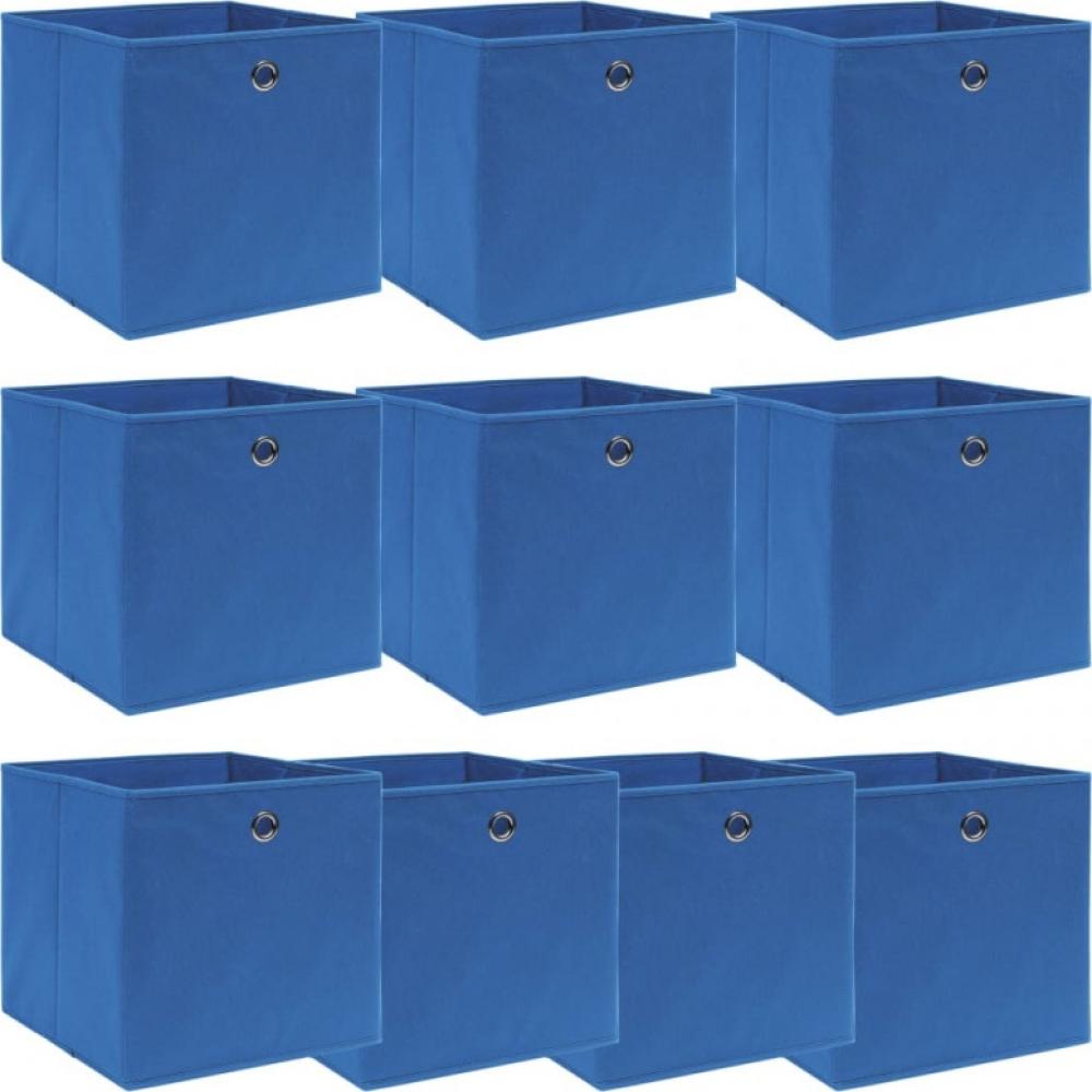 Aufbewahrungsboxen 10 Stk. Blau 32×32×32 cm Stoff Bild 1