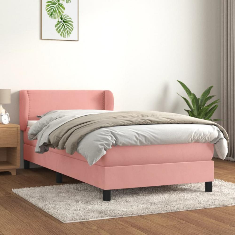 Boxspringbett mit Matratze Rosa 80x200 cm Samt (Farbe: Rosa) Bild 1