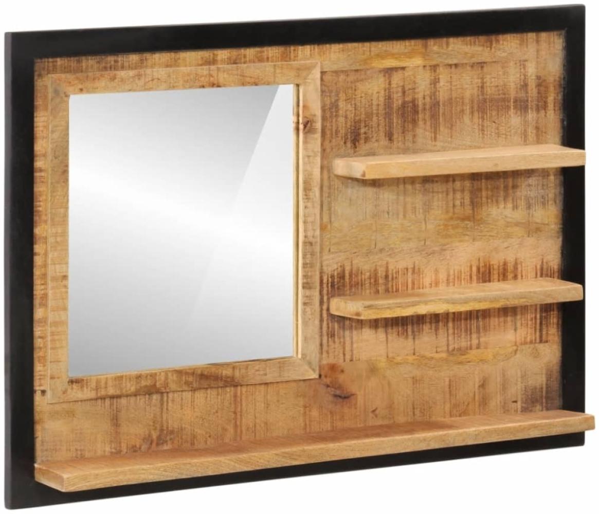vidaXL Spiegel mit Ablagen 80x8x55 cm Glas und Massivholz Mango Bild 1