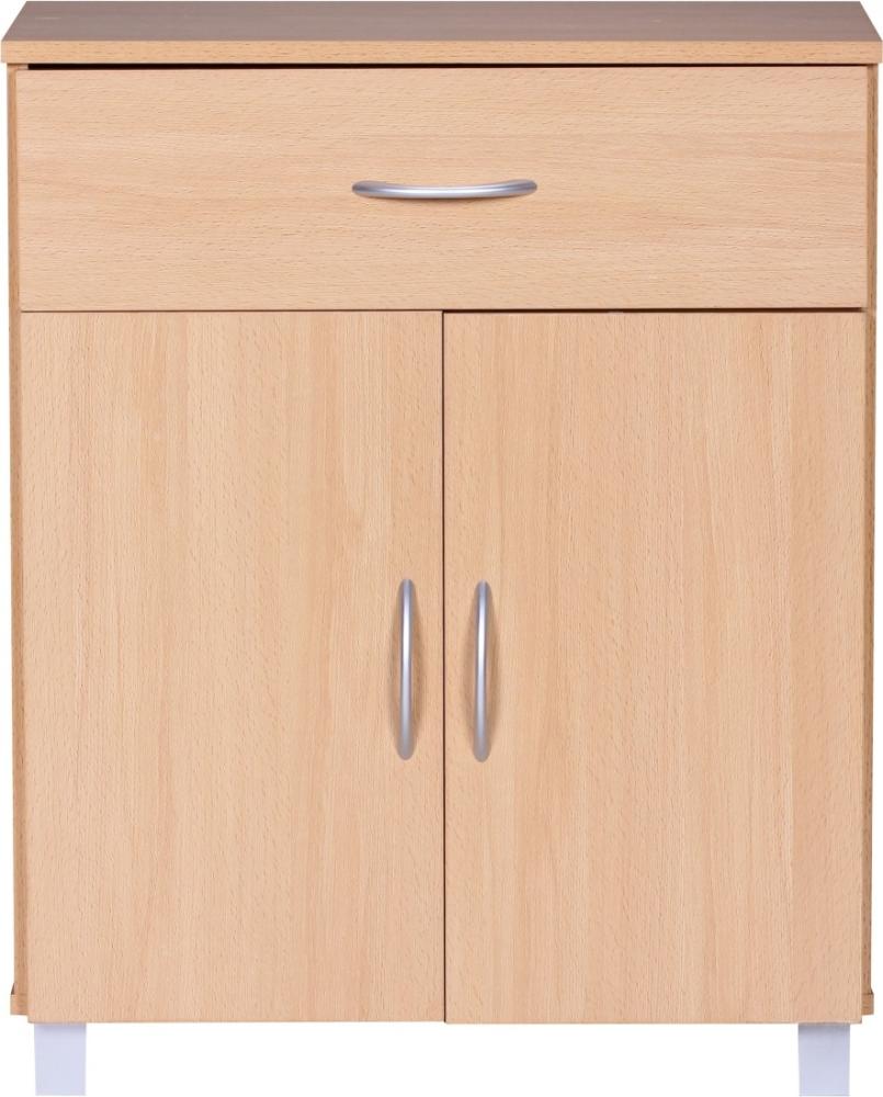 KADIMA DESIGN Sideboard mit 2 Türen und 1 Schublade: Modernes Stauraummöbel. Farbe: Braun Bild 1