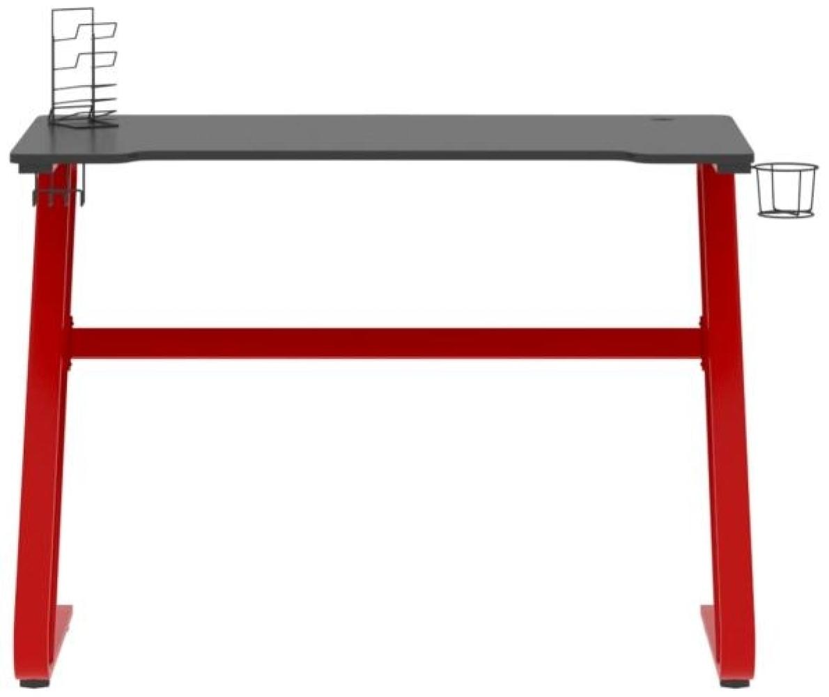 vidaXL Gaming-Schreibtisch mit ZZ-Gestell Schwarz Rot 110x60x75 cm Bild 1