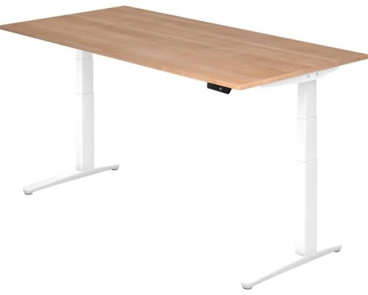 'XBHM2E' Sitz-Steh-Schreibtisch elektrisch 200x100cm Nussbaum Weiß Bild 1