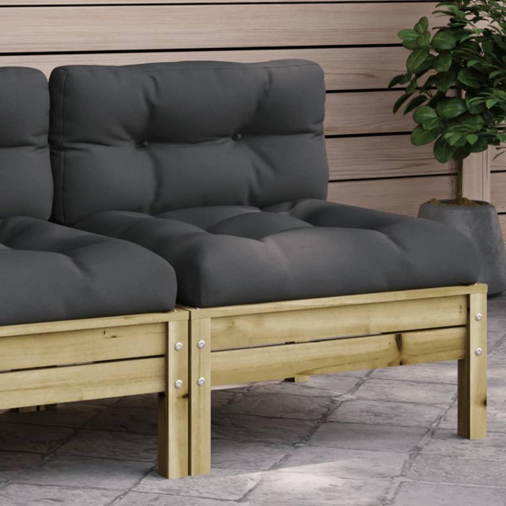 vidaXL Gartensofa ohne Armlehnen mit Kissen Kiefernholz Bild 1