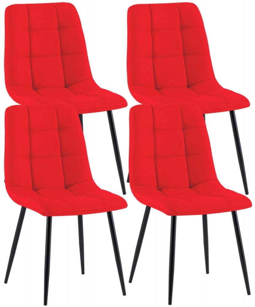 4er Set Esszimmerstühle Antibes Stoff (Farbe: rot) Bild 1