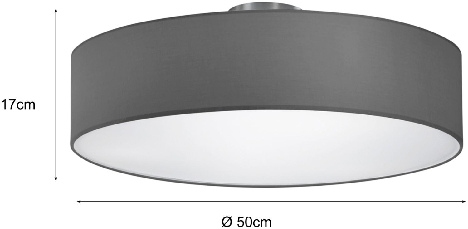 TRIO-Leuchten Deckenleuchte HOTEL (DH 50x17 cm) DH 50x17 cm grau Deckenlampe Bild 1