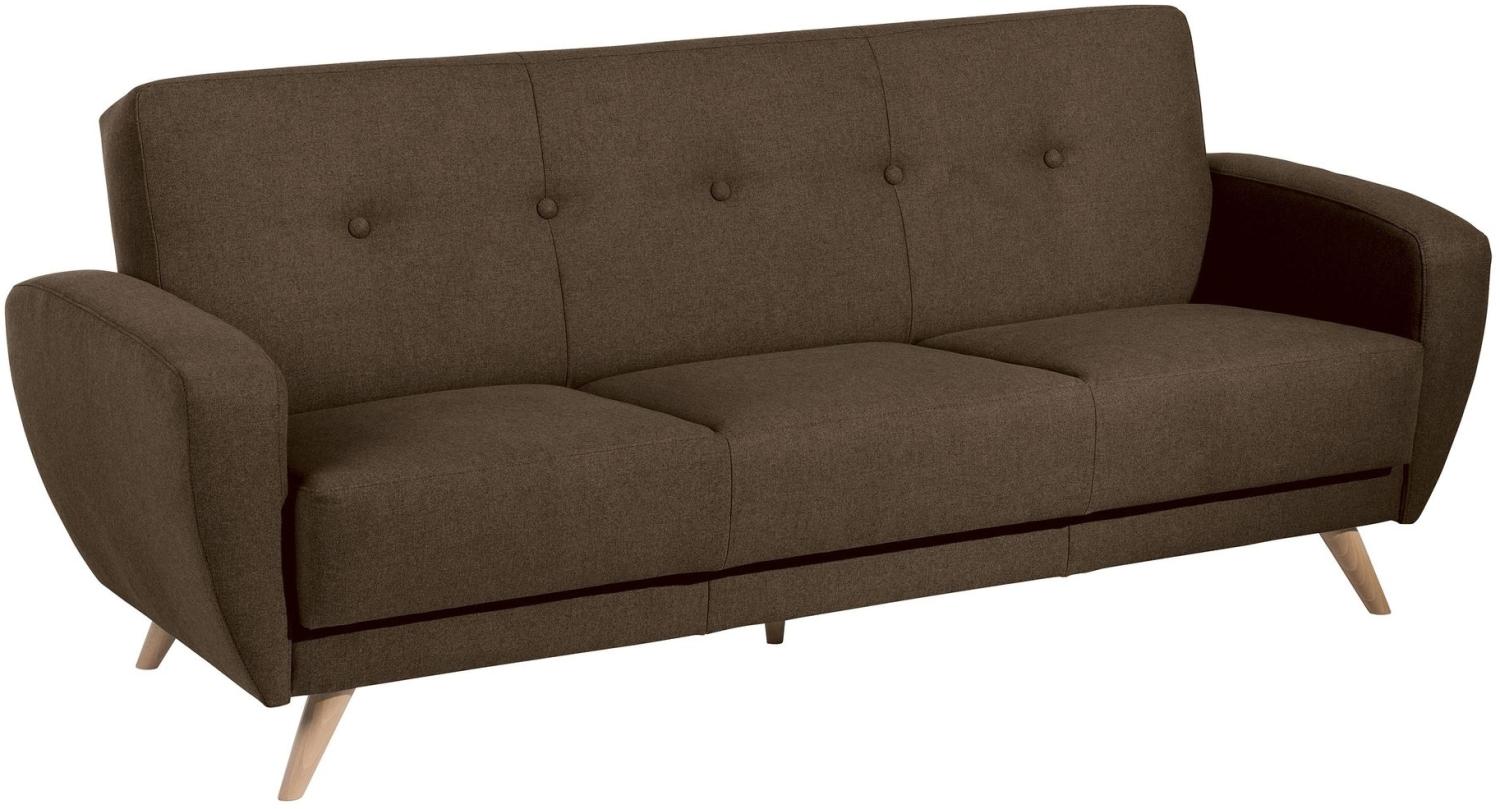 Sofa 3-Sitzer mit Bettfunktion Karen Bezug Samtvelours (mit Clean-Abo Ausrüstung) Buche natur / braun 21838 Bild 1