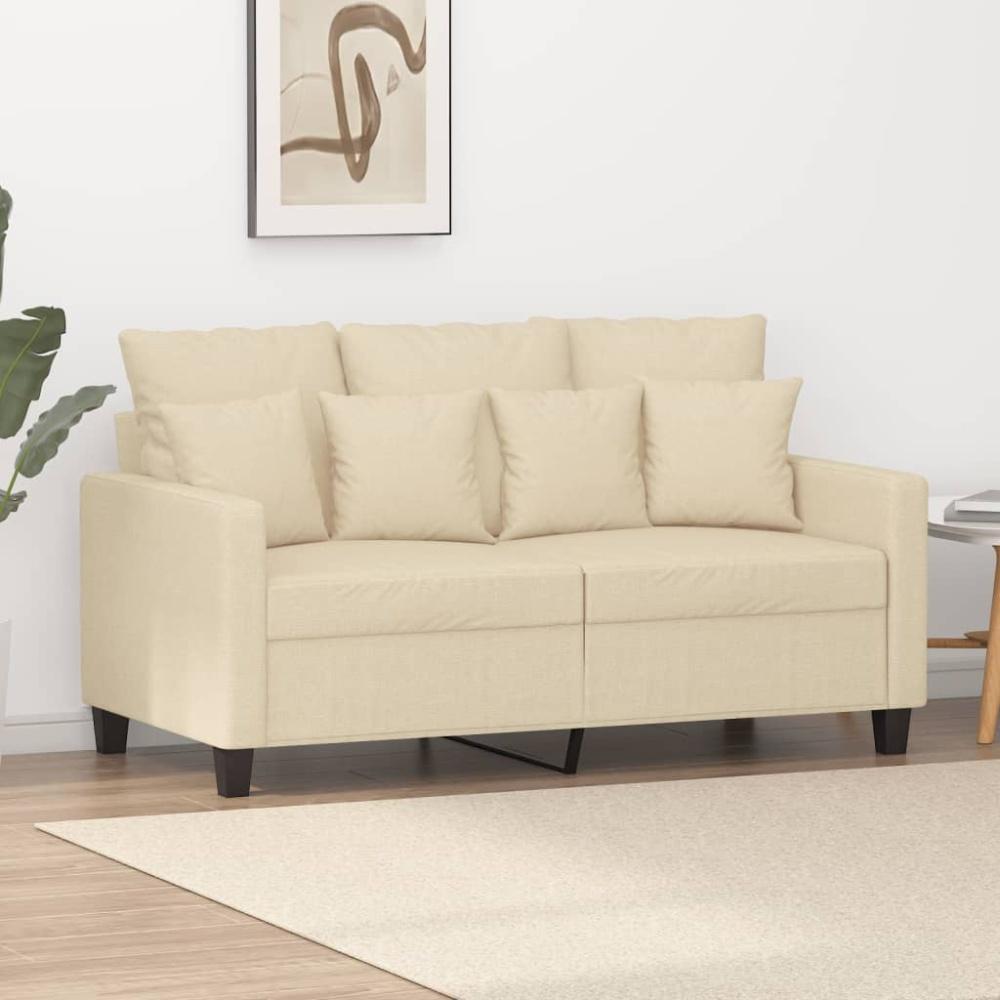 vidaXL 2-Sitzer-Sofa Creme 120 cm Stoff Bild 1