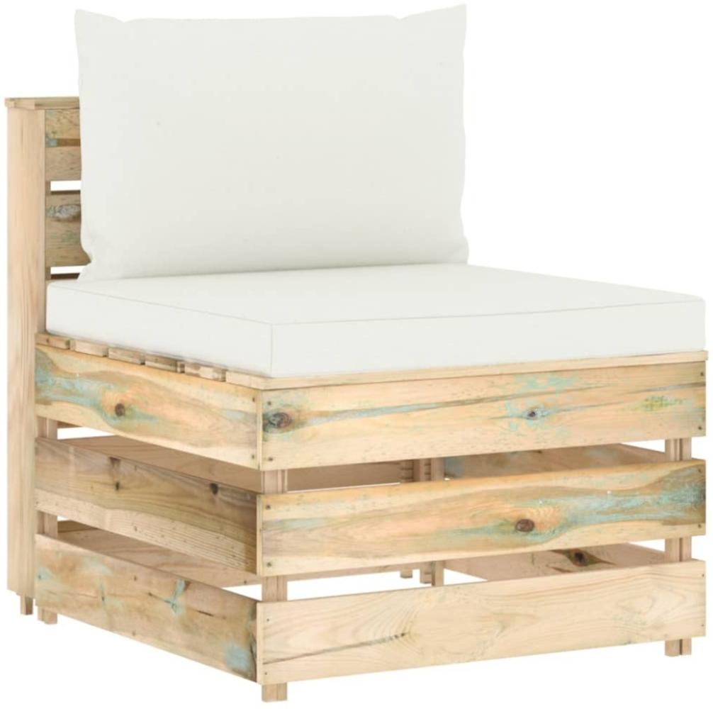 Modulares Mittelsofa mit Kissen Grün Imprägniertes Holz Bild 1