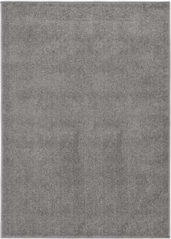 Teppich Kurzflor 140x200 cm Grau Bild 1