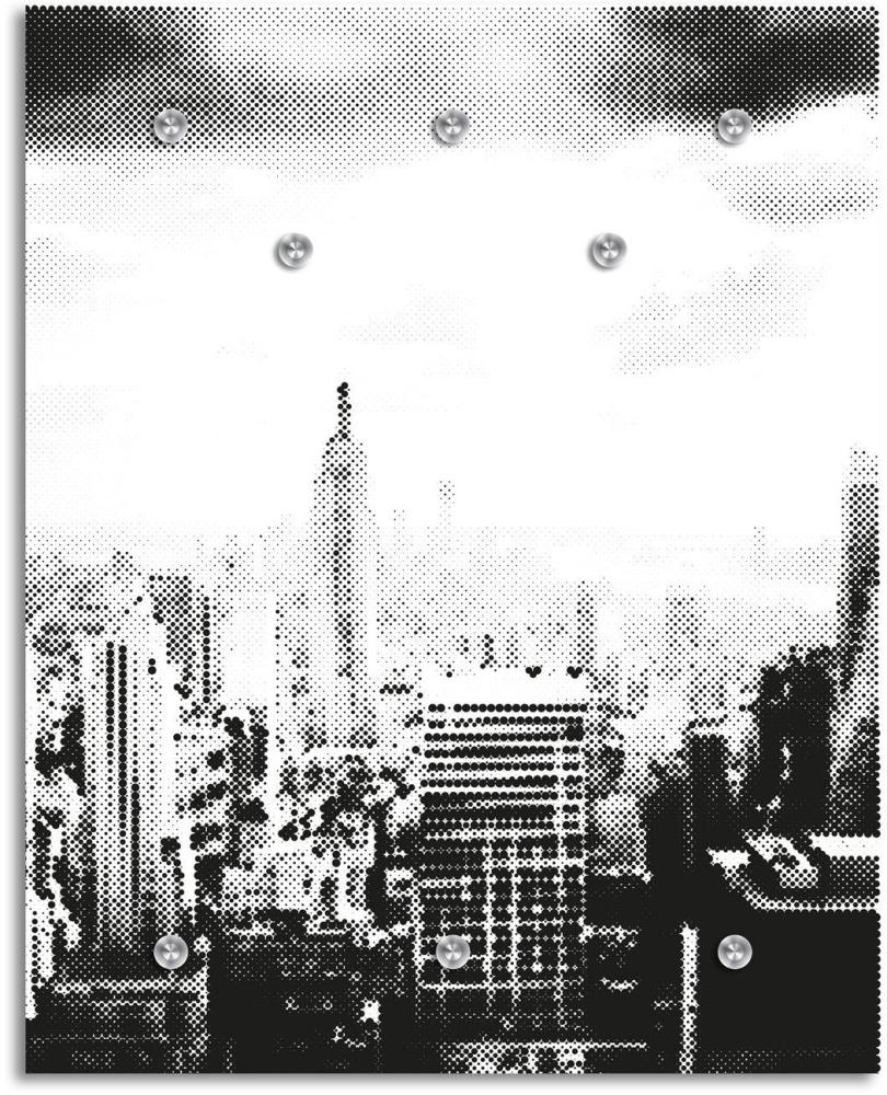 Queence Garderobe - "City Lights" Druck auf hochwertigem Arcylglas inkl. Edelstahlhaken und Aufhängung, Format: 100x120cm Bild 1