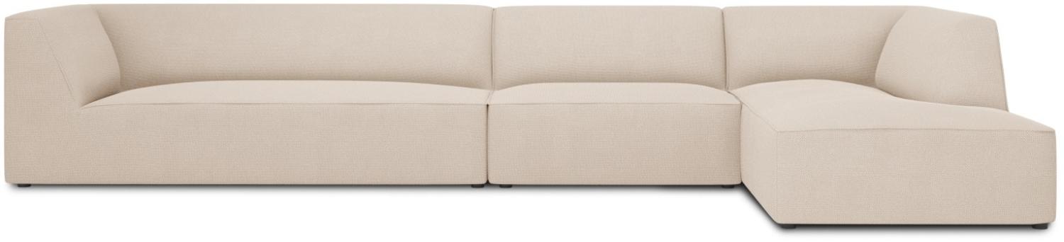 Micadoni 5-Sitzer Modular Ecke rechts Sofa Ruby | Bezug Beige | Beinfarbe Black Plastic Bild 1