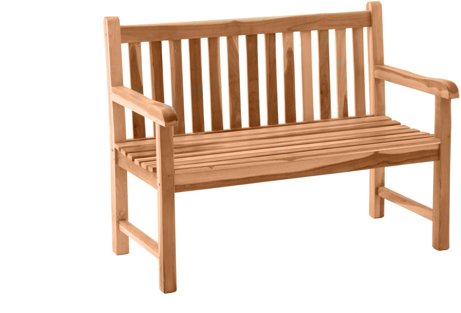 Gartenbank 120cm Teak Sitzbank Parkbank Bank Holzbank massiv Bild 1