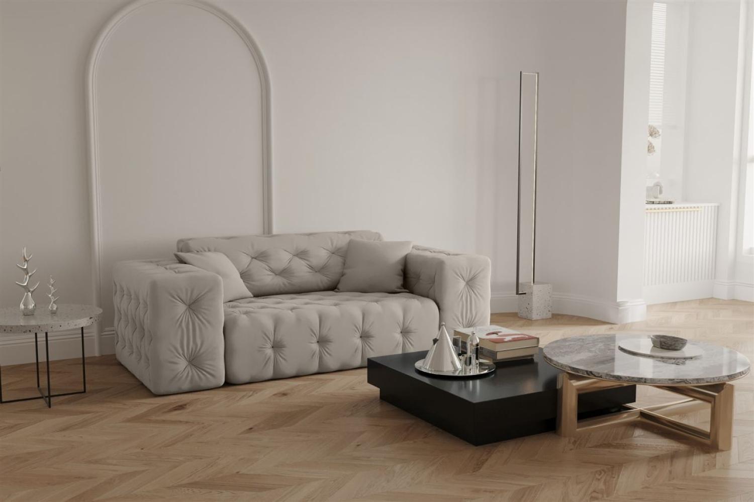 Sofa Designersofa CHANTAL 2-Sitzer in Stoff Opera Velvet Cream Bild 1