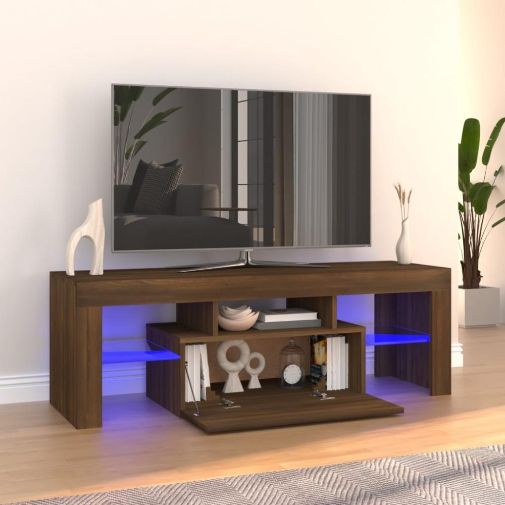 TV-Schrank mit LED-Leuchten Braun Eichen-Optik 120x35x40 cm [815668] Bild 1