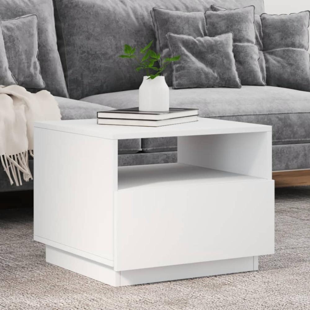 vidaXL Couchtisch mit LED-Leuchten Weiß 50x49x40 cm Bild 1