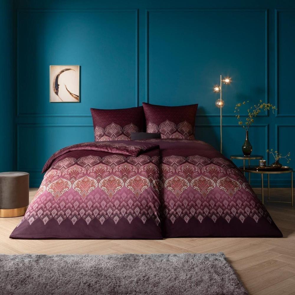 Estella Mako Interlock Jersey Bettwäsche Sophia aubergine|140x200 cm + 70x90 cm Bild 1