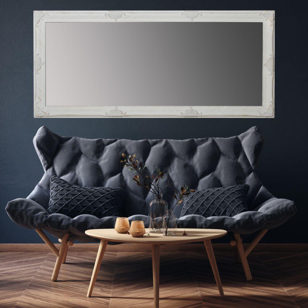 Stilvoller Spiegel GRANDE 162x72cm antik-weiss Barockstil Facette Holzrahmen Bild 1
