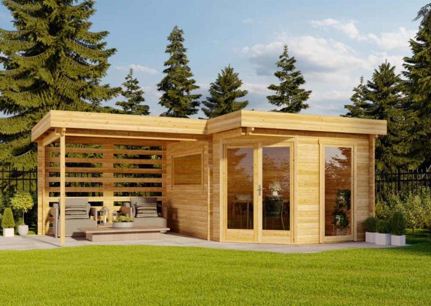 Alpholz 5-Eck Gartenhaus Pepe Optima Gartenhaus aus Holz Holzhaus mit 40 mm Wandstärke Blockbohlenhaus Bild 1