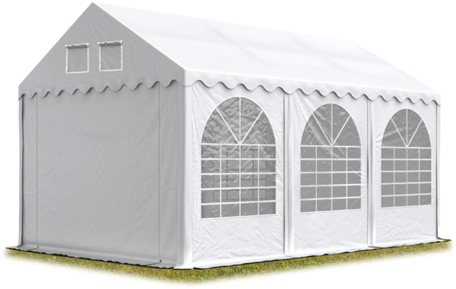 Festzelt 4x6 m Partyzelt Eventzelt XXL 2,6m hoch weiß Pavillon PVC 1400 N 100% wasserdicht Bild 1