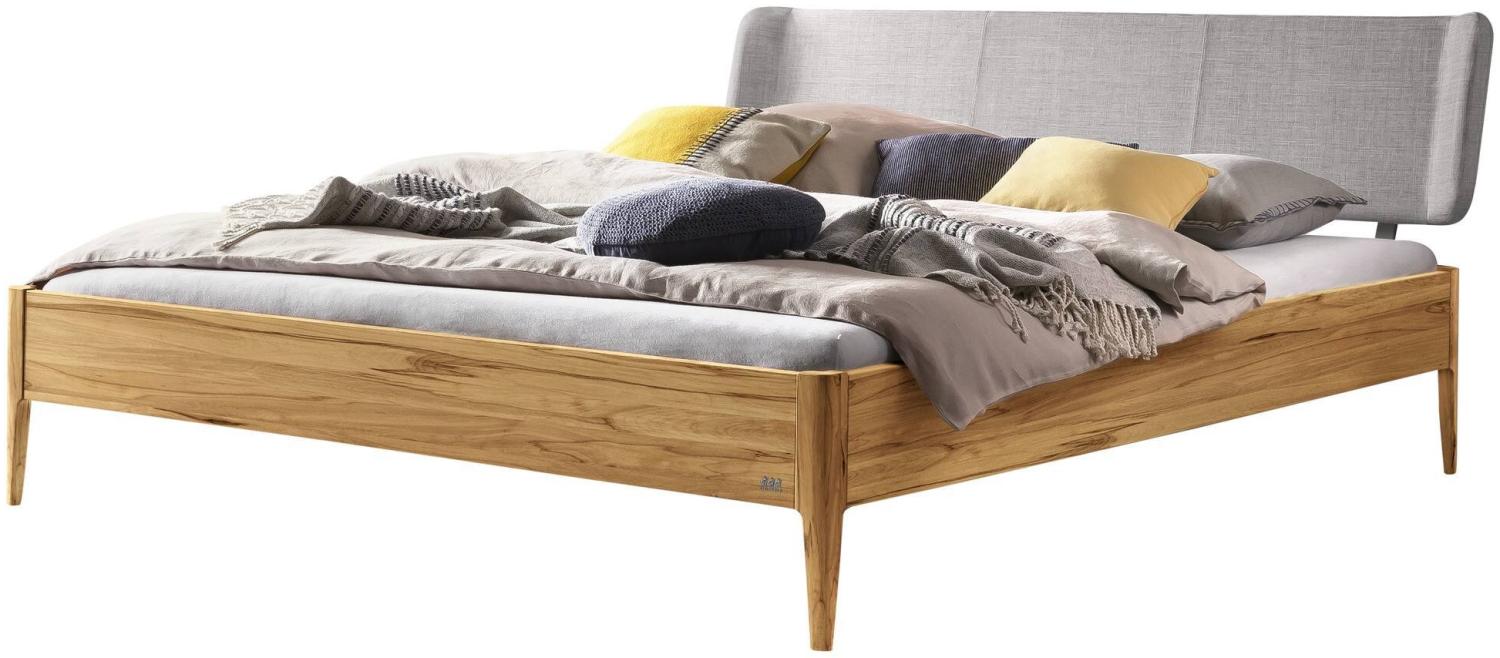 Hasena Lounge Pienza Bettgestell Massivholz Kopfteil gepolstert 160x210 cm 20 cm Wildbuche Bild 1