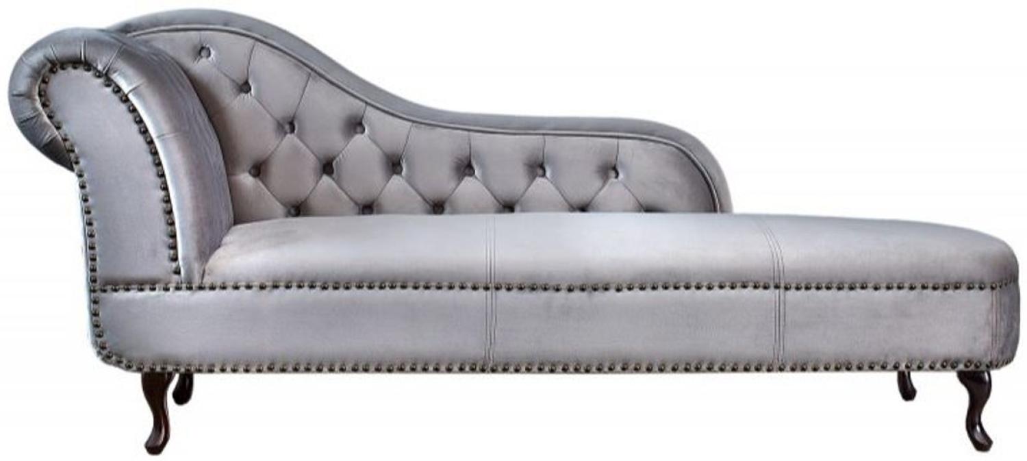 Chesterfield Recamiere / Chaiselongue Silbergrau aus dem Hause Casa Padrino Bild 1