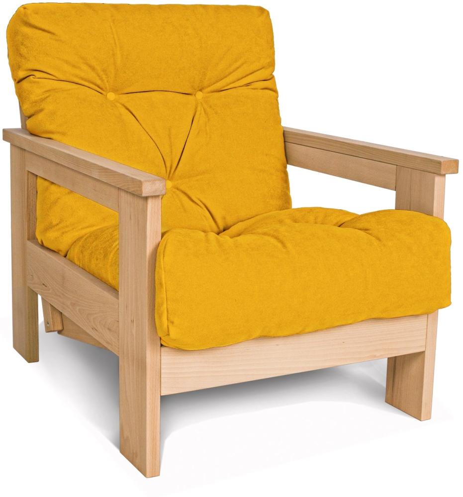 Marior HOME 'MEXICO' Sessel, Buchenholz, Natürlich, Gelb Bild 1