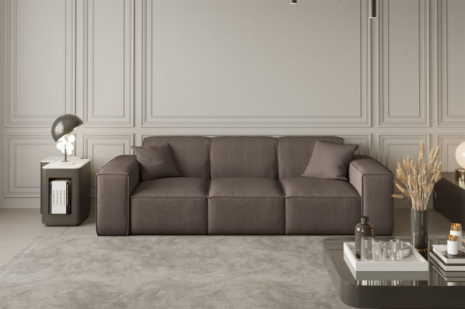 Sofa Designersofa CELES 3-Sitzer in Stoff Scala Taupe Bild 1