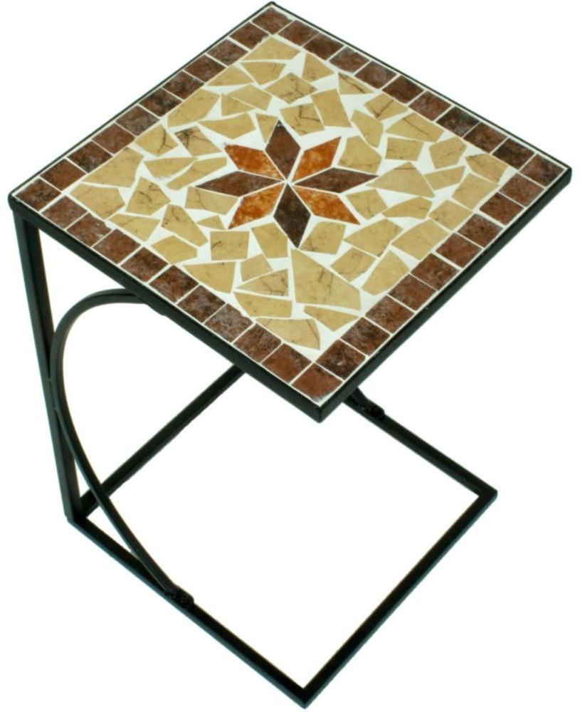 Eisen Beistelltisch AMARILLO Mosaik Gartentisch Garten Balkon Metalltisch Tisch Bild 1