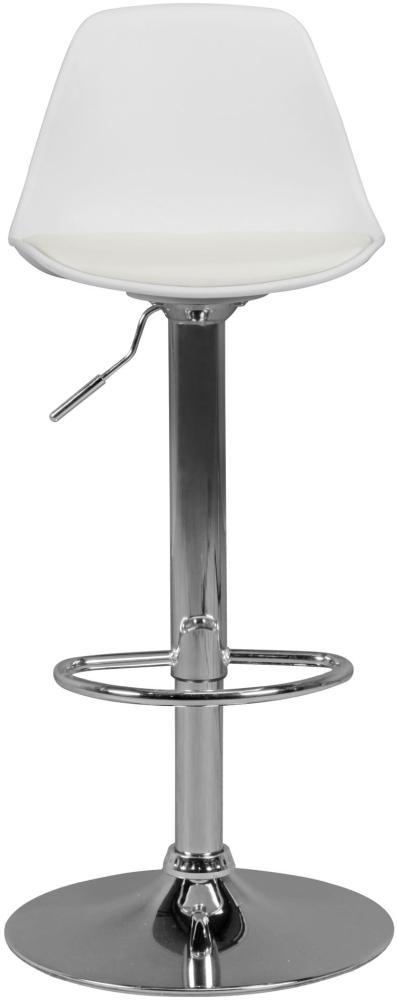 KADIMA DESIGN Barhocker BERN - Elegant drehbarer Sitzhocker für Bars und Kücheninseln, höhenverstellbar und belastbar bis 110kg. Farbe: Weiß Bild 1