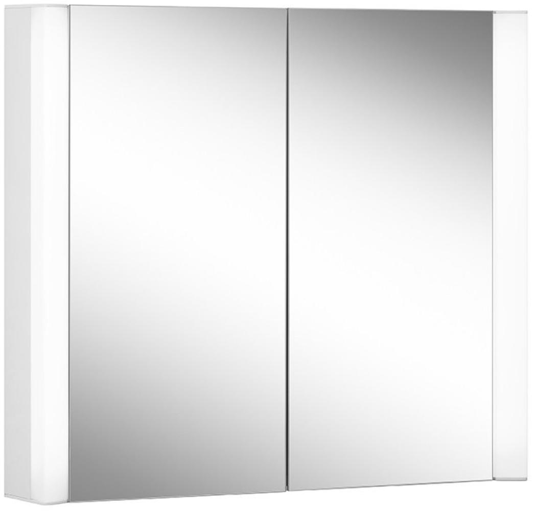 Schneider EASY Line Superior LED Lichtspiegelschrank, 2 Doppelspiegeltüren, 80x70x14cm, 175.080, Ausführung: EU-Norm/Korpus weiss/4000K - 175.080.02.02 Bild 1