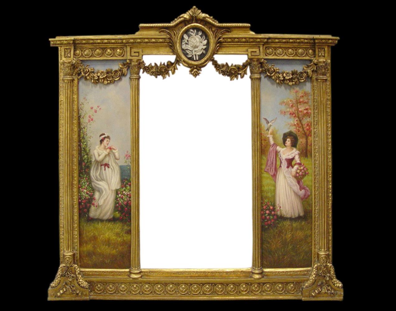 Casa Padrino Barock Spiegel Gold B. 152,5 cm x H. 146,4 cm - Barock Wandspiegel Bild 1