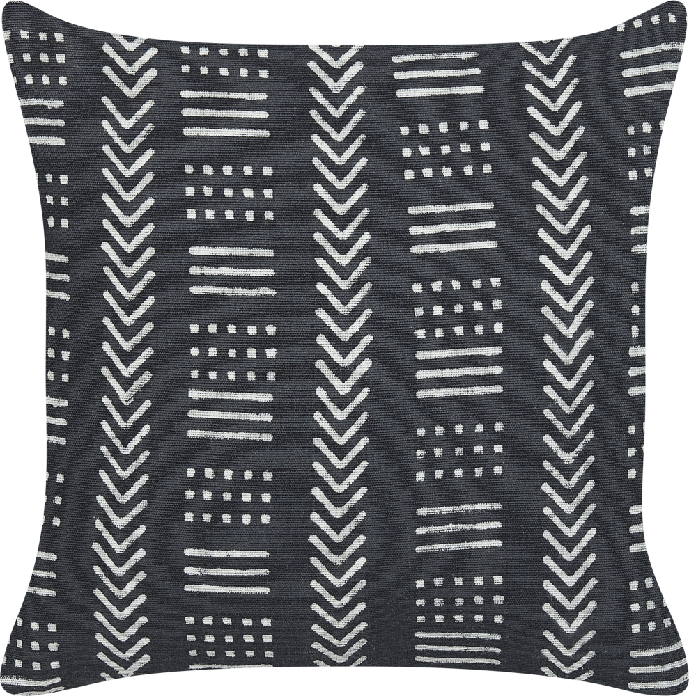 Dekokissen geometrisches Muster Baumwolle schwarz weiß 45 x 45 cm BENZOIN Bild 1